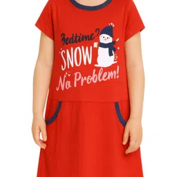 Inhika Girls Printed Round Neck Nightdress image 3