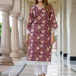 KALINI Women Floral Printed Daily Cotton Straight Kurta-picture-26