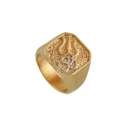 Missmister Gold plated Brass Om trishul finger ring-picture-37
