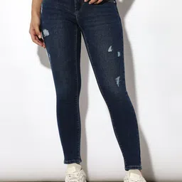 ONLY Women Skinny Fit Mildly Distressed Light Fade Stretchable Jeans-picture-34