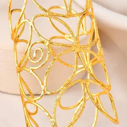 DressBerry Women Gold-Plated Cutout Leaf Cuff Bracelet-picture-24