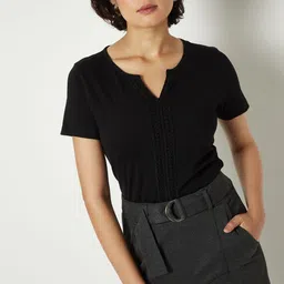 max Women Cotton Round Neck Short Sleeves Top-image-86