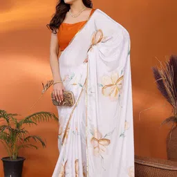 ROOP SUNDARI SAREES Floral Printed Sequinned Saree-image-14