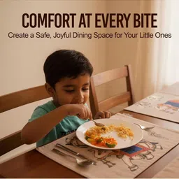 PRAKARTIK 2-Pcs Cream-Coloured & Blue Digital Printed Table Placemats image 5