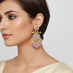 TESSARA Gold-Plated Teardrop Shaped Drop Earrings image 3