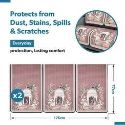 Kuber Industries Brown & White Printed Cotton Sofa Cover image 5