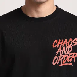 R&B Typography Printed Relaxed Fit Cotton T-shirt image 4