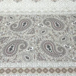 Pure Decor Brown & White Floral 260 TC King Bedsheet with 2 Pillow Covers image 5