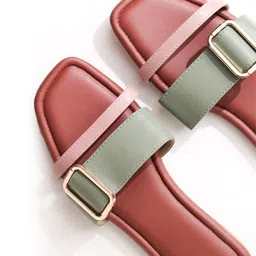 RIVR Women Embellished Open Toe Flats with Buckles image 3