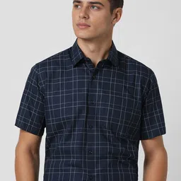Van Heusen Men Spread Collar Checked Cotton Formal Shirt-image-67