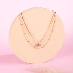 DressBerry Evil Eye Shaped Layered Pendant Chain-image-46