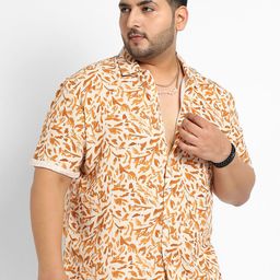Instafab Plus Men Comfort Fit Floral Printed Spread Collar Cotton Casual Shirt-picture-37