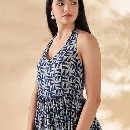 Anouk Print Halter Neck Fit & Flare Maxi Dress image 5