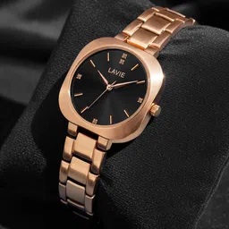 Lavie Women Brass Embellished Dial & Bracelet Style Straps Analogue Watch LV-702-BK-picture-34