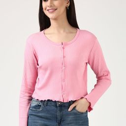 FILMODE Women Solid Round Neck Cotton Top-picture-25