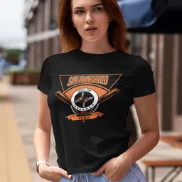 DressBerry Women Printed Extended Sleeves Bio Finish Applique Slim Fit T-shirt-image-75