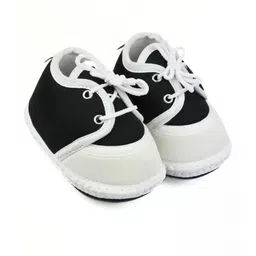 Neska Moda 3 To 12 Months Baby Boys & Baby Girls Cute Soft Cotton Pre-Walker Lace Plain Booties (Toe to Heel Length - 12 cm, Black:White)-picture-23