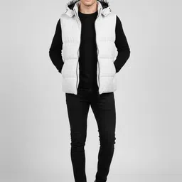 Mast & Harbour Men Hooded Solid Gilet Jacket image 2