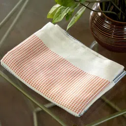 The Bath Community Cream & Red Bamboo Dobby 300 GSM Bath Towel image 2