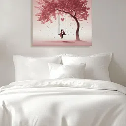 RANDOM Pink & Brown Couple Love Under The Tree Canvas Wall Art image 3
