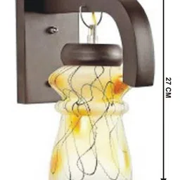 1ST TIME Yellow & Brown Textured Wood Contemporary Abstract Shaped Shaped Wall Lamp image 5