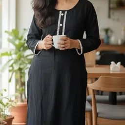 sidra Women Cotton Blend Kurti Pant Set-picture-28