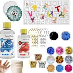 ruhi art creation Art Kit Diy crystal clear Resin 2:1 (150ml) with Alphabet And zigzag-picture-25