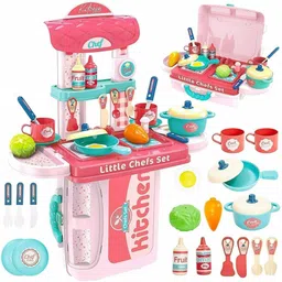 shopbought 3 in 1 Kitchen Suitcase for Kids Mini Kitchen Play Set Portable Cooking For Kids-picture-23