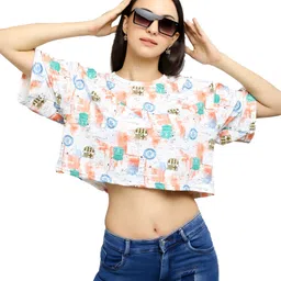 perfectpivot Women Printed, Typography Round Neck Polyester Orange T-Shirt image 5