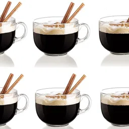 b7 creations Pack of 6 Glass Glass Transparent Imported Round Crystal Glass Tea & Coffee Cups (Clear)fow-picture-43