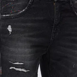 SPYKAR Men Tapered Fit Mildly Distressed Heavy Fade Stretchable Jeans image 3