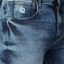 Bushirt Men Slim Fit Heavy Fade Clean Look Whiskers & Chevrons Stretchable Jeans image 4