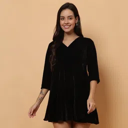 rosemelon Women A-line Black Mini/Short Dress-picture-11