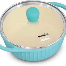 hawkins 1.25 Litre Aqua Baby Casserole with Glass Lid, Aqua Blue (UBC125G) Pancake Pan 16 cm diameter with Lid 1.25 L capacity-picture-32