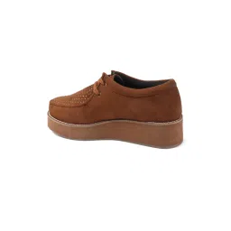 The White Pole Brown Suede Platform Lace-Ups Sneakers for Women image 5