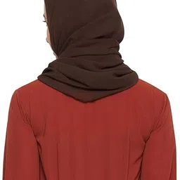 basket365 Solid Georgette Women Brown Scarf, Stole, Fancy Scarf image 3