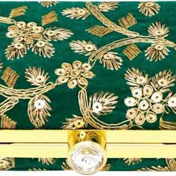 baberwal enterprises Casual, Party, Formal, Sports Green Clutch image 2