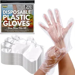 f8wares Pk 200 Pair Hand Gloves / Poly Transparent Plastic Gloves / Plastic Hand Gloves Wet and Dry Disposable Glove-picture-23
