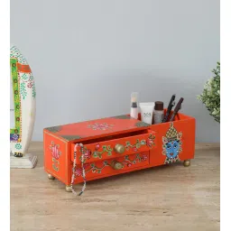 ons interior industry 2 Drawer Multi-Uses Orange Colour Wood Boxes image 1