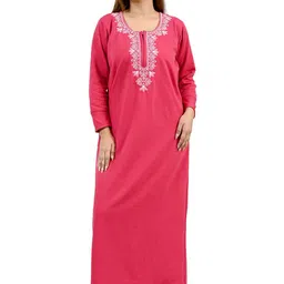 MIAVII CREATION Women Printed Maxi Winter Woolen Nighty Nightdress-image-41
