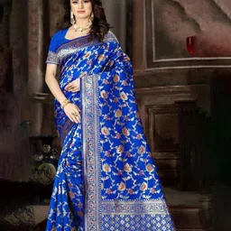 SAREEFLAME Woven Design Zari Art Silk Banarasi Saree-picture-36