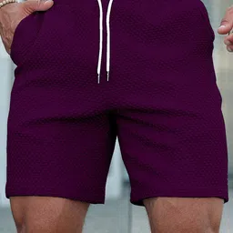 RAJOVATI Men Slim Fit Textured Running Sports Shorts image 3