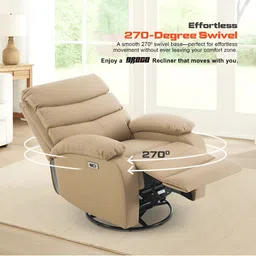 DROGO Brown Leather Manual 1 Seater Recliner image 4