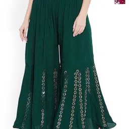 SRISARAS Women Printed Pleated Trousers-image-0