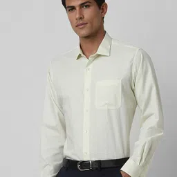 Van Heusen Men Spread Collar Solid Cotton Formal Shirt image 3