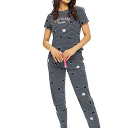 Lotik Women Striped Night suit-image-72