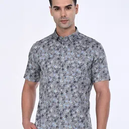 Indian Terrain Men Classic Slim Fit Floral Opaque Printed Casual Shirt-picture-20