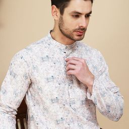 Anouk Rustic Floral Printed Sequinned Band Collar Straight Kurta-picture-42