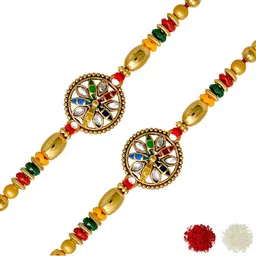 MEIRA JEWELLERY Set Of 2 Rakhi With Roli Chawal & Greetings Card-picture-17