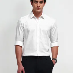 Arrow New York Men Comfort Spread Collar Solid Cotton Slim Fit Formal Shirt-picture-26
